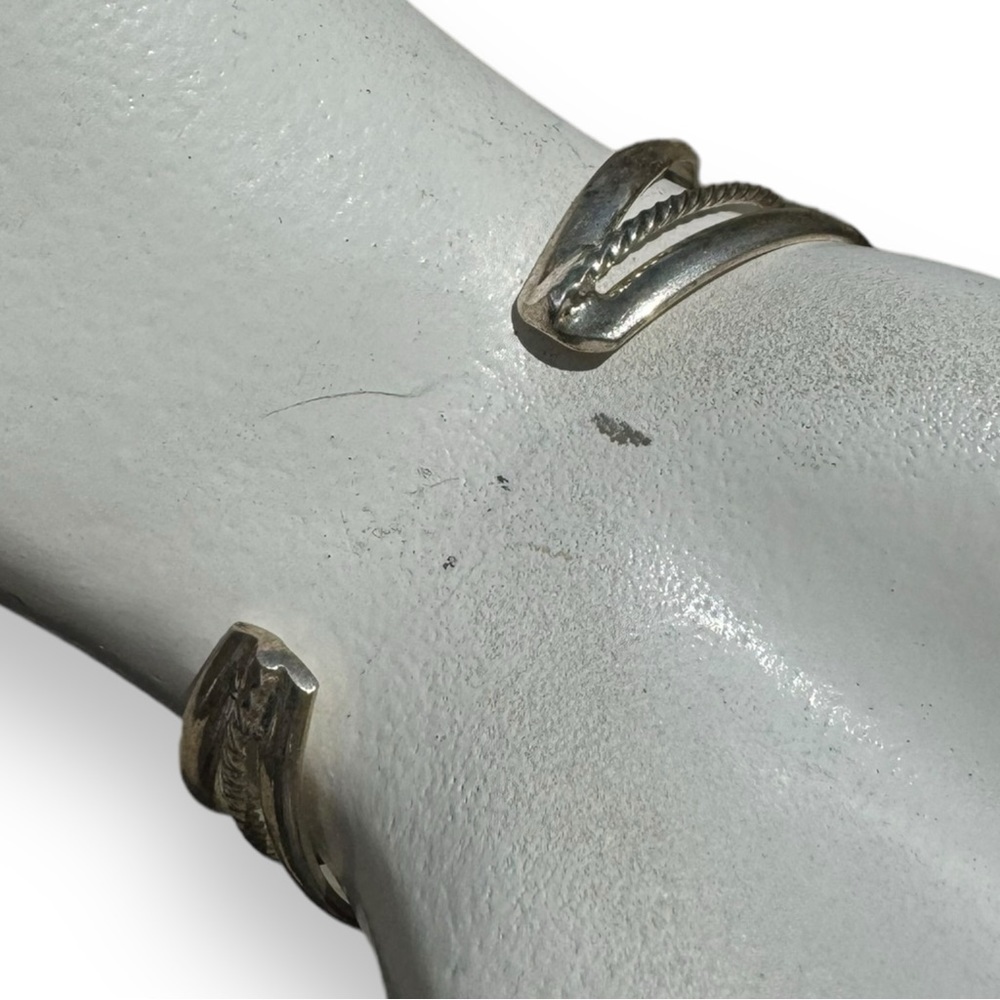 Vintage Alpaca Silver Black Onyx Abalone Shell Bracelet - Picture 4 of 5